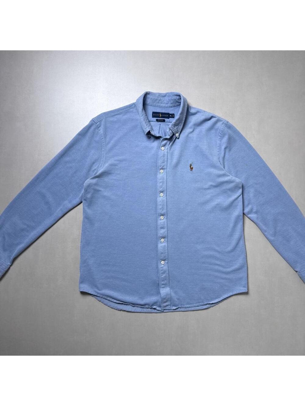Y2K Polo Ralph Lauren 00s Blue Button Up Long sleeve shirt